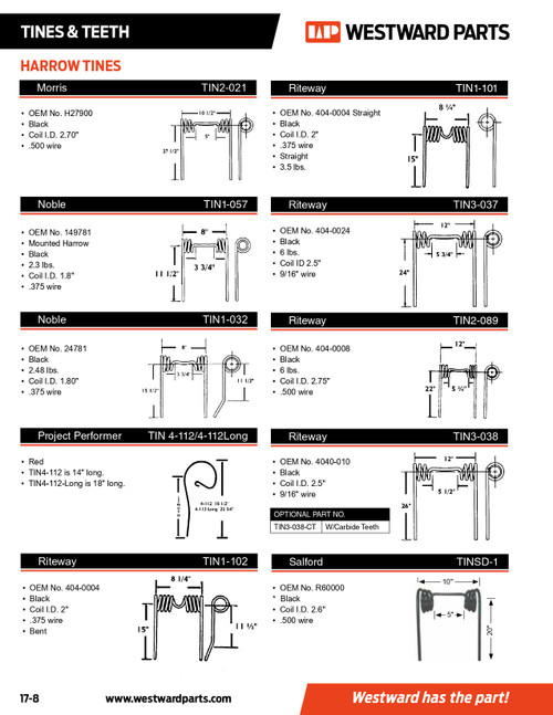 Noble Harrow Tine  TIN1-057