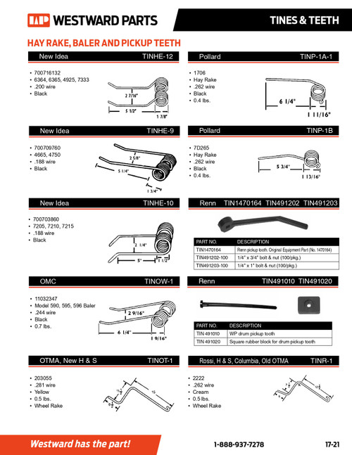 Renn Plastic Pickup Tooth  TIN1470164