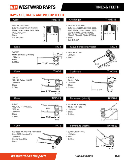 Case Rake Tooth  TINC-1