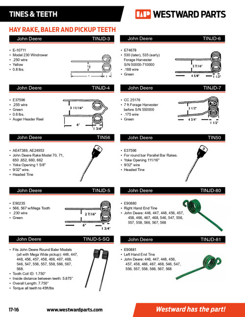 John Deere Windrower Tooth  TINJD-3