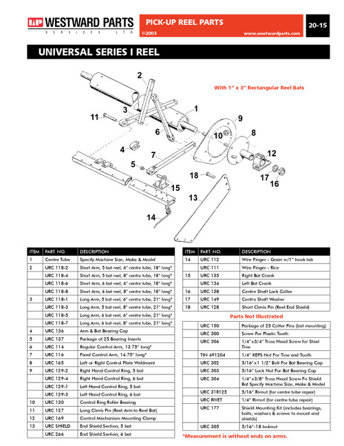 Universal I Reel 5-Bat Shield Section  URCSHIELD