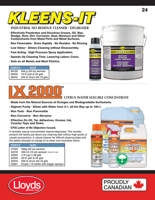 LX2000 Water Soluble Citrus Cleaning Concentrate 4L Jug  52504