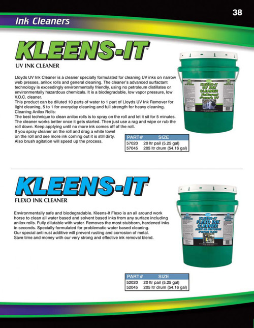 Kleens-It UV Ink Cleaner 205L Drum  57045