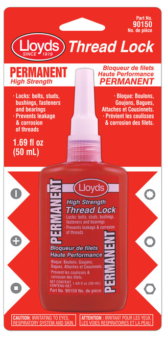 Permanent High Strength Thread Lock 50ml Bottle  90150 Permanent High Strength Thread Lock 50ml Bottle  90150