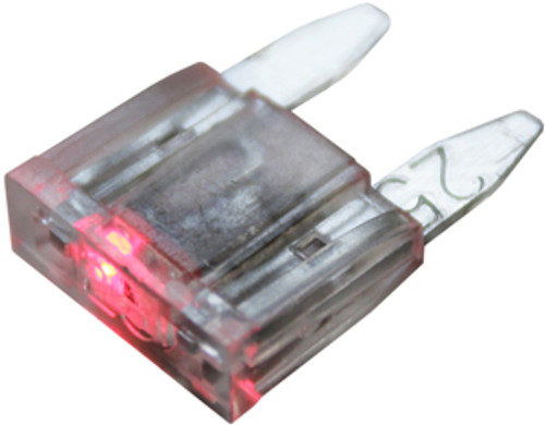 2 Pc. 25A Clear Min Blade Fuses w/LED Indicator  9925-12