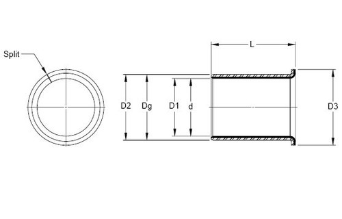 Inch FTH Series Flanged Dryslide PTFE Bushing  06FTH08