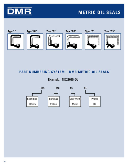 17mm Metric Rubberized Double Lip Nitrile Oil Seal  17407-DL