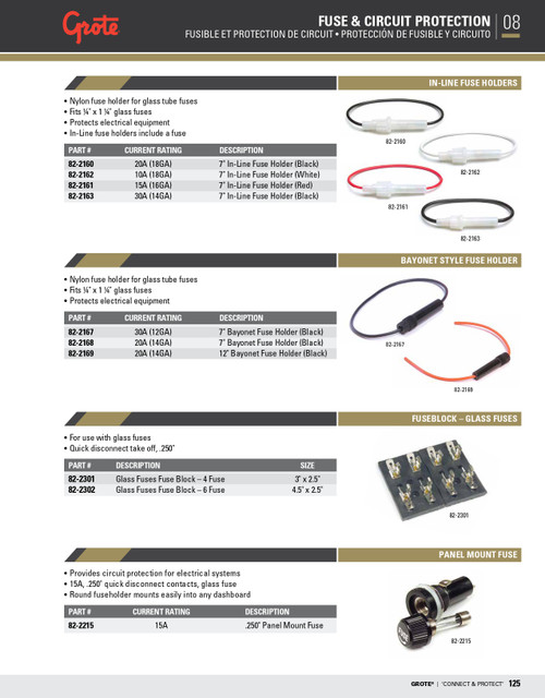 18 AWG In-Line Fuse Holder/Bayonet In-Line - Black  82-2160