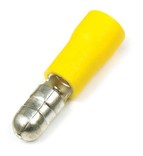12 - 10 AWG Vinyl Bullet Connectors Male .195" @ 100 Pack - Yellow  83-2560