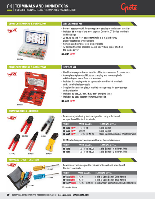 22 -20 AWG Solid Barrel Deutsch & Weather Pack Tool - Red  83-6563