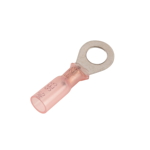 22 - 18 AWG Heat Shrinkable Ring Terminals 1/4" @ 15 Pack - Red  84-2417