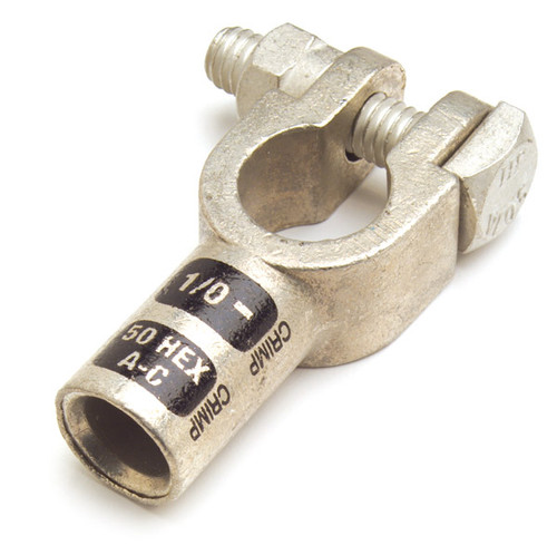 2/0 AWG Negative Straight Barrel Clamps @ 5 Pack - Orange  84-9058