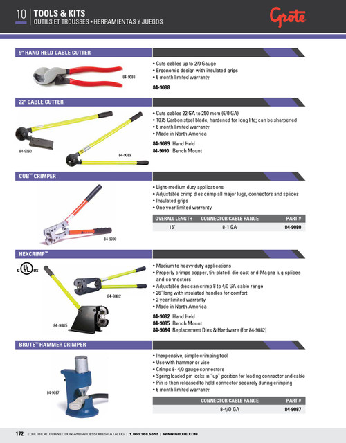 Cub® 8 - 1 AWG Crimper Tool  84-9080