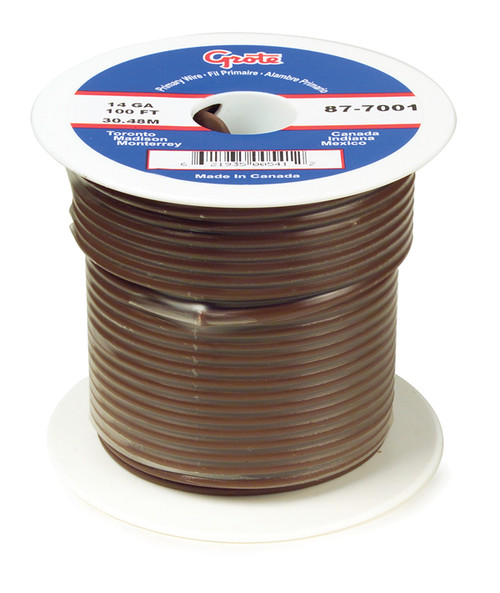 12 AWG General Purpose Thermo Plastic Wire @ 100' - Brown  87-6001