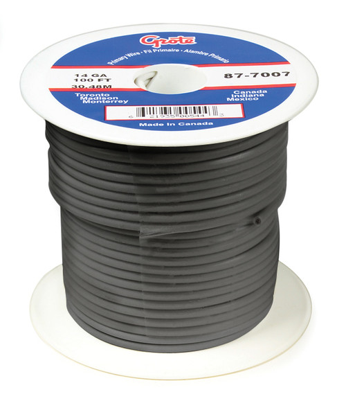 14 AWG General Purpose Thermo Plastic Wire @ 100' - Gray  87-7003