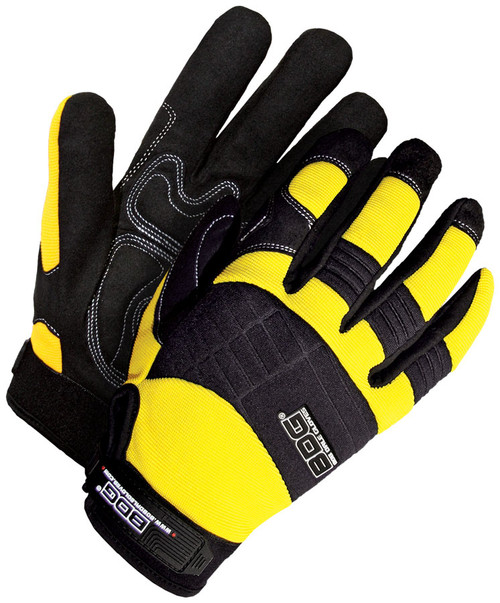 Mechanics Clarino® Leather Anti-Vib Gel Palm Yellow/Black  20-1-10605Y Mechanics Clarino® Leather Anti-Vib Gel Palm Yellow/Black  20-1-10605Y