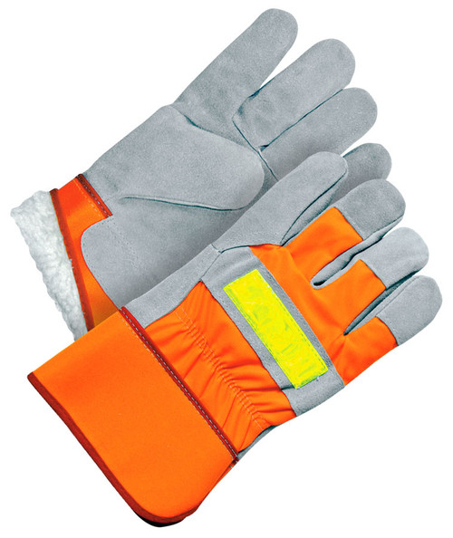 Winter Split Cowhide Canvasback Fitter Pile Lined Hi-Viz Orange  30-9-1003