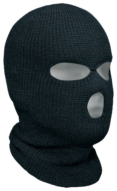 Balaclava Three Hole Black Acrylic  90-0-520