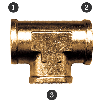 3/4" Forged Brass Female NPT Tee  101-E