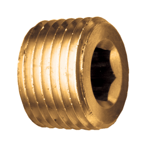 3/4" Brass Male NPT Countersunk Square Plug  118-E