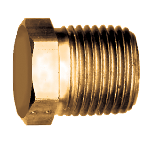 3/4" Brass Male NPT Cored Hex Head Plug  121-E