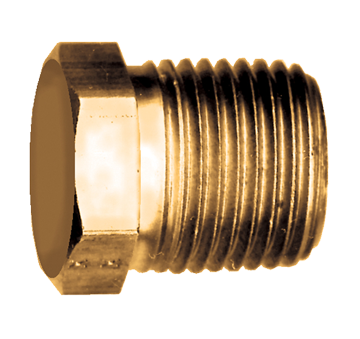 1/4" Brass Male NPT Solid Hex Head Plug  121S-B