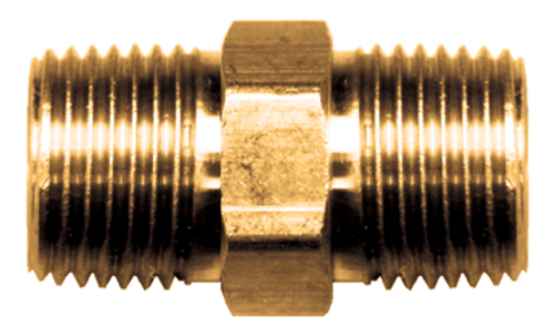 1/4" Brass Male NPT Hex Nipple  122-B