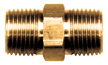 1/2 x 3/8" Brass Male NPT Reducing Hex Nipple  122-DC