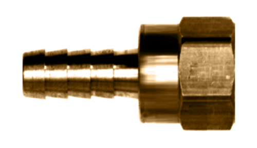1/4 x 3/8" Brass Hose Barb - Female Swivel 45° SAE Flare Coupler  128-46