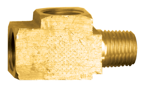 3/16 x 1/8 x 3/16" Brass Female 45° SAE Inverted Flare - Male NPT - Female 45° SAE Inverted Flare Tee  151-3A