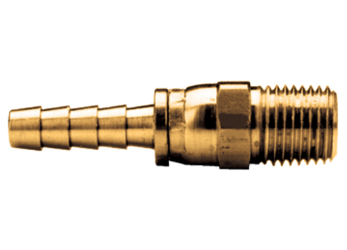 3/8 x 1/4" Brass Hose Barb - Male NPT Swivel Coupler   1925-6B