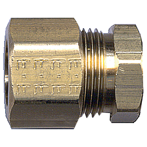 3/8 x 3/8" Brass Poly Tube Compression w/Fixed Insert - Brass Poly Tube Compression Coupler  467-66