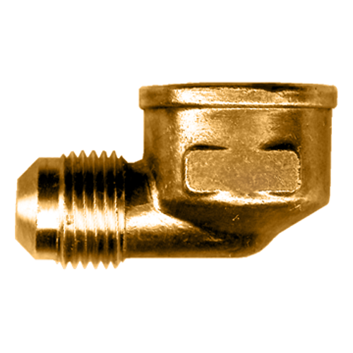 1/2 x 1/4" Brass Male 45° SAE Flare - Female NPT  90° Elbow  50-8B