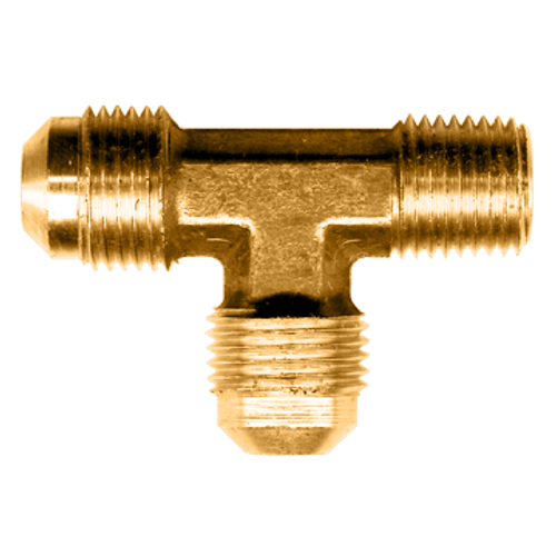 1/4 x 1/8 x 1/4" Brass Male 45° SAE Flare - Male NPT  - Male 45° SAE Flare Tee   51-4A