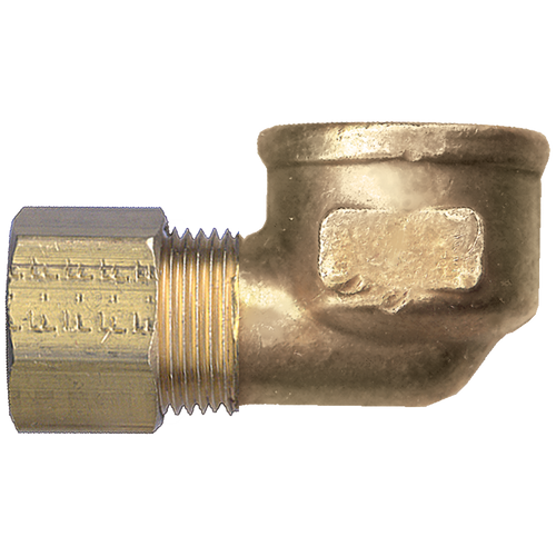1/4 x 1/8" Brass Compression - Female NPT  90° Elbow  70-4A