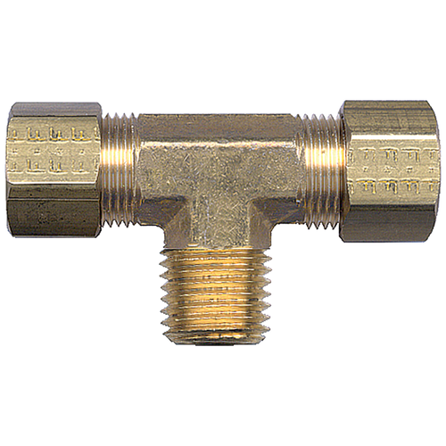 3/8 x 1/2" Brass Compression - Compression - Male NPT Tee   72-6D