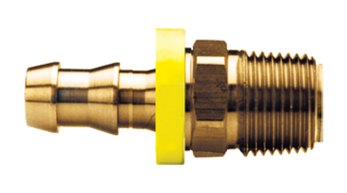 1/4 x 1/4" Brass Grip-Tite Hose Barb - Male 45° SAE Inverted Flare Connector  735-44