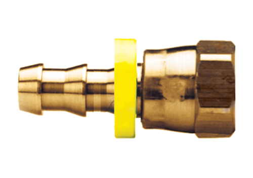 3/8 x 3/8" Brass Grip-Tite Hose Barb - Female Swivel 37° JIC Connector  738-66