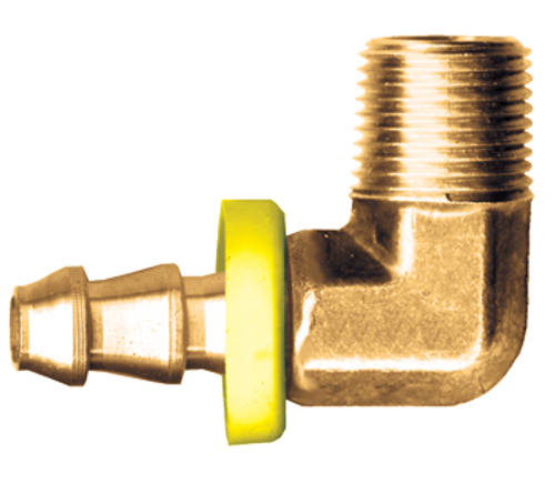 1/4 x 1/8" Brass Grip-Tite Hose Barb - Male NPT 90° Elbow  739-4A