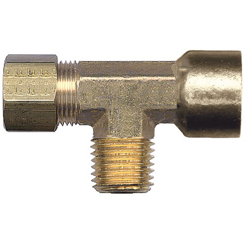 1/4 x 1/8 x 1/8" Brass Compression - Female NPT  - Male NPT Tee   79-4A