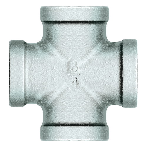 3/8" Sch. 40 Galvanized Iron Female NPT Cross  GI-102-C