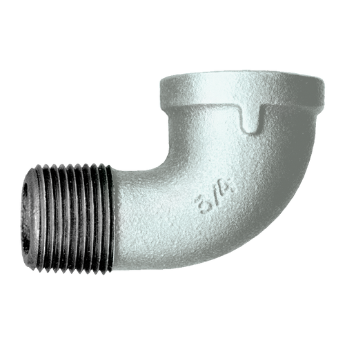 1/4" Sch. 40 Galvanized Iron Male NPT - Female NPT 90° Street Elbow  GI-116-B