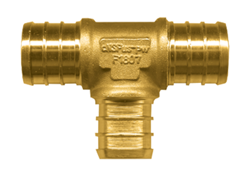 1/2" Lead Free Brass Pex Hose Barb Tee  LF-PEX-123-10