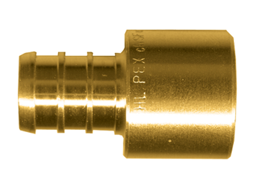 3/4 x 3/4" Lead Free Brass PEX Hose Barb - Female NPT Sweat-On Adapter  LF-PEX-126SW-14