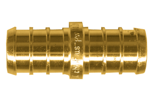 3/4 x 1/2" Lead Free Brass Pex Hose Barb Reducing Splice  LF-PEX-129-1410