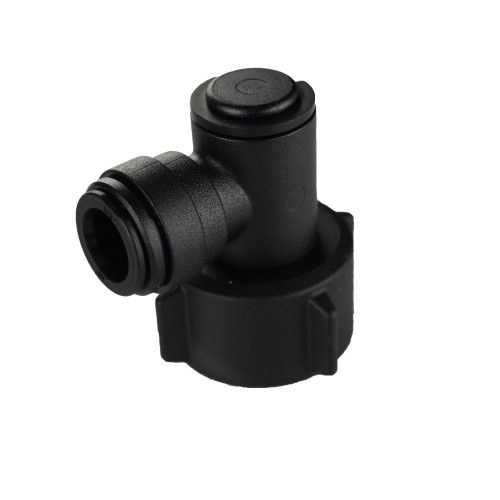 3/4"-11.5 x 3/8" JG® Black Polypropylene Female Water Hose - CTS Twist Lock 90° Elbow  NC2723