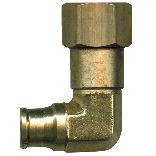 1/4 x 1/4" Brass Push-To-Connect - Female NPT Swivel 90° Elbow  PC70SW-4B