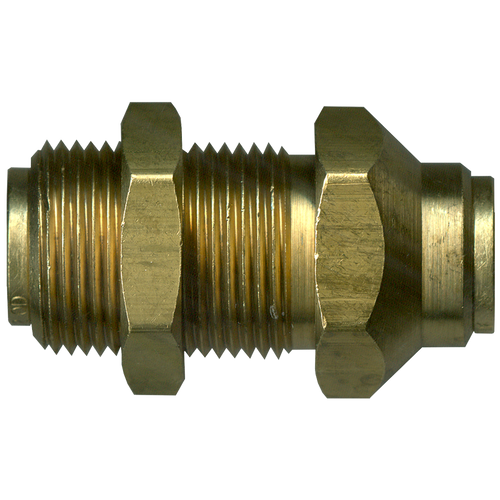 3/8" Brass Push-To-Connect Bulkhead Union  PC77-6