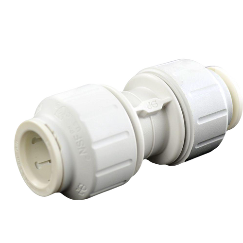 1" JG® White Polypropylene CTS Twist Lock Union  PEI0436
