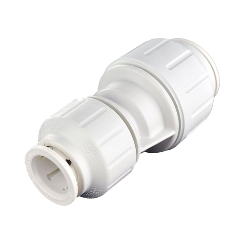 3/4 x 1/2" JG® White Polypropylene CTS Twist Lock Reducing Union  PEI202820